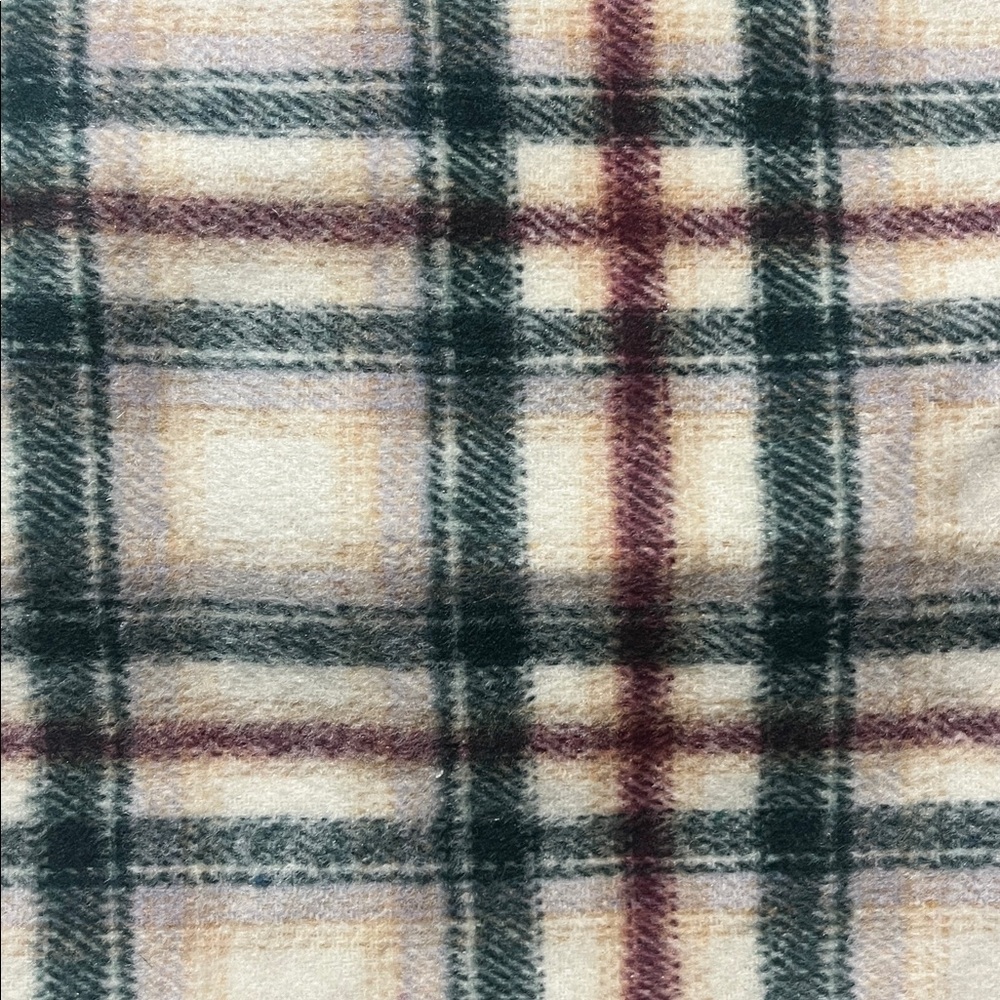 Ivy City Co Plaid Puff-Sleeve Dress in Cream, Green, and Red - Picture 9 of 9